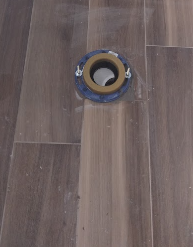 Toilet flange repair work