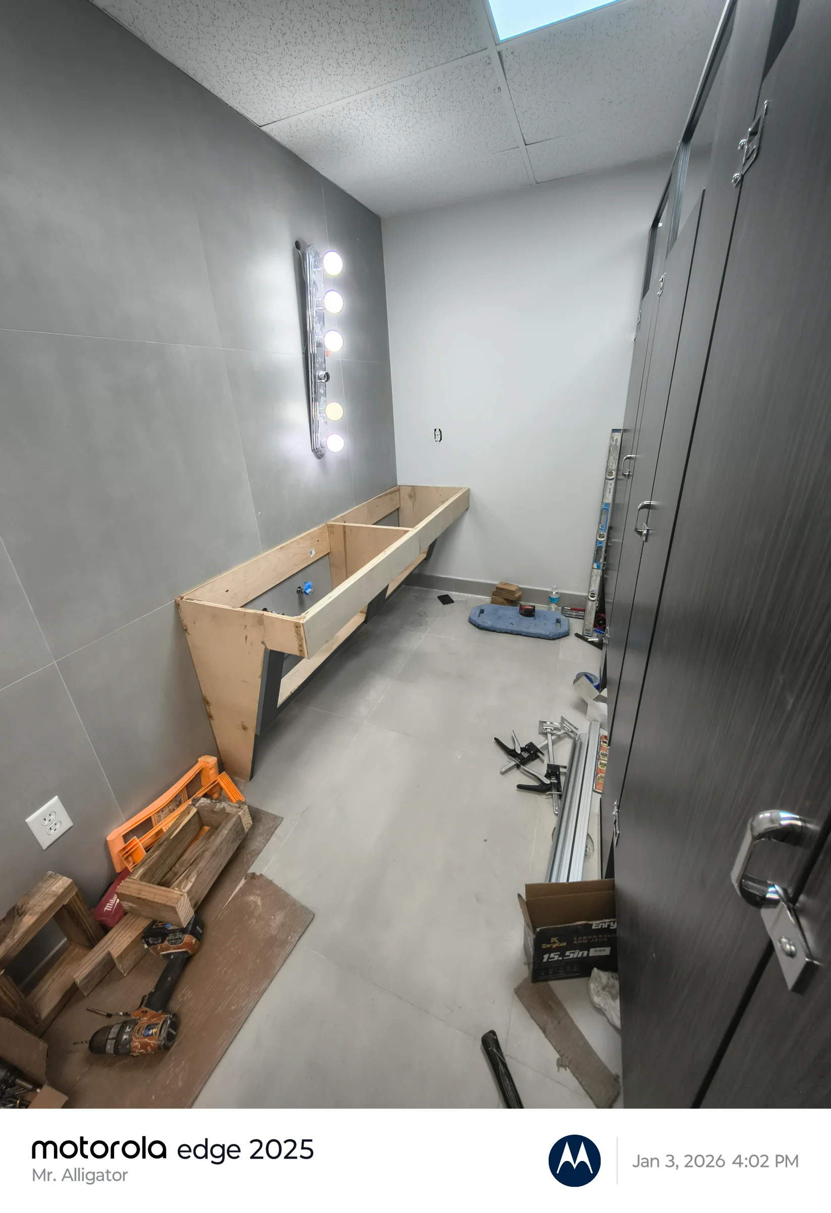 Vanity framing during installation